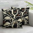 thumbnail image 3 of Shiartex Throw Pillow Covers Asian Dancing Oriental Cranes Japanese Writing Vintage Geometric Pattern Black Gold White Decorative Pillow Cases Home Decor Square Pillowcases White, 3 of 5