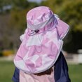 thumbnail image 5 of CSSAD Outdoor Wide Brim Sun Hat with Solar Fan, Summer Big Brimmed Shawl Fisherman's Hat for Childen, Sun Bucket Hat for Men Women UPF 50+ Bucket Fishing & Beach Hat with Fan, Pink, 5 of 6