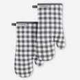 thumbnail image 1 of duomi-Gingham Oven Mitt 2-Pack Set, Charcoal Grey, 7"x13", 1 of 4