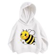 thumbnail image 3 of Girls Cartoon Graphic Print Lightweight Hooded Sweatshirt, Drop Shoulder Long Sleeve Casual Pullover Hoodie for Kids School Outdoor Spring Autumn Wear(White1,8-9 Years), 3 of 3