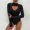 Black, variant on Idoravan Bodysuits for Women Long Sleeve,Women's Long Sleeved Solid Color Fashion Tight Fitting Cutout Jumpsuit Black S