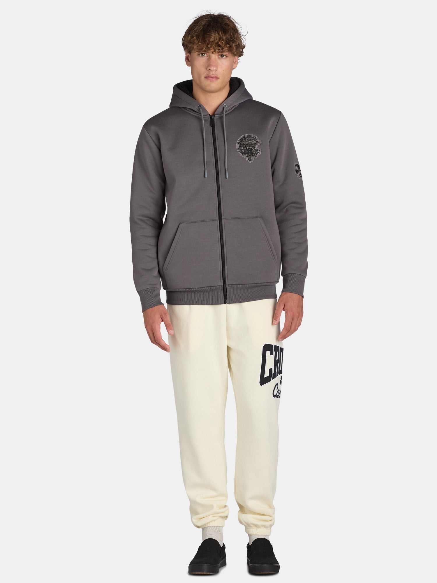 Crooks & Castles Men's Graphic Faux Shearling Zip Hoodie, Sizes XS-3XL