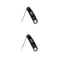 thumbnail image 3 of Kenally Termómetro de cocina plegable de acero inoxidable Carne Barbacoa Medidor digital de temperatura de alimentos Aceite para freír Hornear Gadget Negro 2piezas Kenally CBP493070, 3 of 5