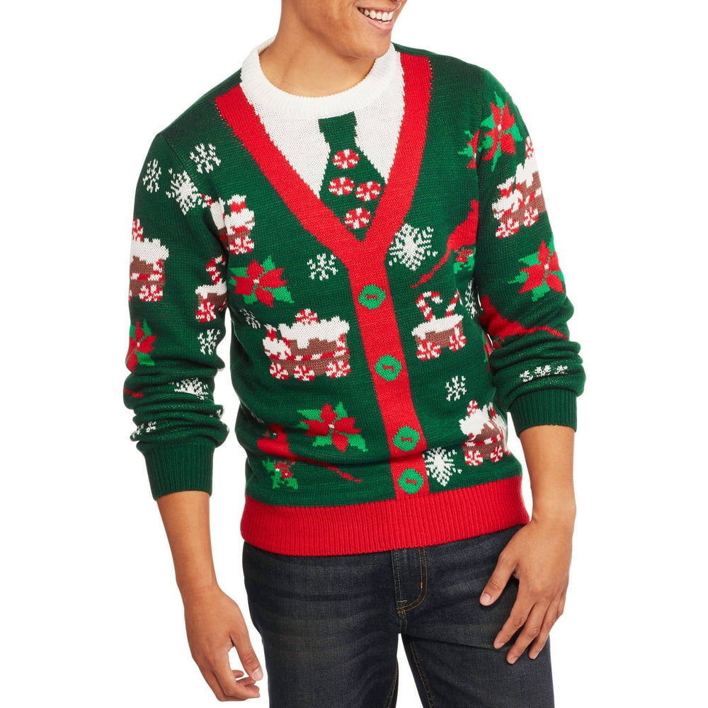 Greensource Christmas Button Cardigan Men's Ugly Sweater Walmart