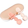 thumbnail image 1 of Muyoka Juego de utensilios para niños pequeños, utensilios de silicona para autoalimentación, juego de tenedor y cuchara para bebés antiahogo con barreras protectoras para ahogo, para bebés, niños peq Muyoka Hogar, 1 of 7