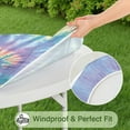 thumbnail image 5 of Watercolor Tie Dye Elastic Table Cover - 70 Inch Round Waterproof Fitted Tablecloth, Windproof Scratch-Resistant Spill-Proof Tablecloth for Restaurants & Events (Psychedelic Swirl Design), 5 of 5