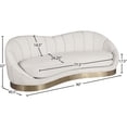thumbnail image 5 of Pemberly Row Modern / Contemporary Upholstered Cream Finish Velvet Sofa, 5 of 7