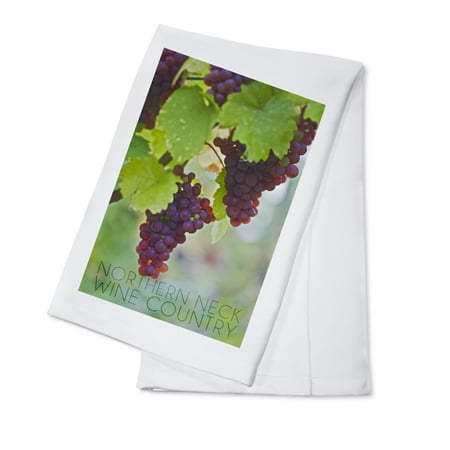 Northern Neck, Virginia - Grapes on Vine - Lantern Press Photograph (100% Cotton Kitchen