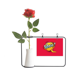 thumbnail image 1 of Botella de decoración de jarrones colgantes de flores rosas artificiales, 1 of 3