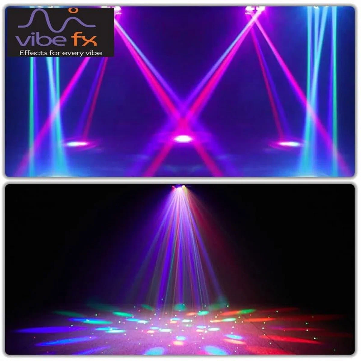 2-Arm Moving Head DJ Stage Light with RGBW Beams & Starlight Effects - 540° Pan 360° Tilt - DMX & Sound Control for Parties Events - Dual Head Disco Light