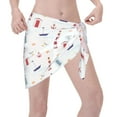 thumbnail image 2 of Zufioo Nautical Lighthouse Sailboat Print Women's Beach Short Wrap Skirt, Short Quick-drying Wrap Skirt, Swimsuit Cover-up Sun Protection Cape, Suitable for Beach, Pool-One Size, 2 of 7