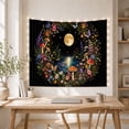 thumbnail image 5 of Magical Moonlit Forest in Wreath Whimsical Fantasy for Nature Lovers, Forest Art Wall Decor, Housewarming Gift Tapestry Wall Hanging for Bedroom and Dorm, 5 of 7