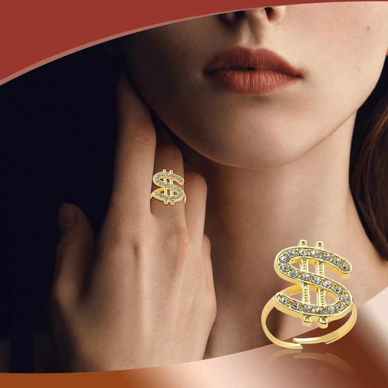 PMUYBHF Mother s Day Us Dollar Decorative Diamond Ring Decorative Gold Ring Jewelry Opening Adjustable Size Rings for Women Size 7 1 2 Wedding Rings