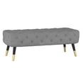 thumbnail image 1 of Modern Tufted Bench, Grey, 1 of 7
