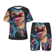 thumbnail image 1 of Fotbe Blue Dinosaur Pijama Estampada de 2 Piezas para Niños – Ropa de Dormir de Manga Corta Cómoda para Niños y Niñas, Camiseta y Shorts de Algodón-X-Large, 1 of 6