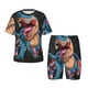 thumbnail image 1 of Fotbe Blue Dinosaur Pijama Estampada de 2 Piezas para Niños – Ropa de Dormir de Manga Corta Cómoda para Niños y Niñas, Camiseta y Shorts de Algodón-Large, 1 of 6