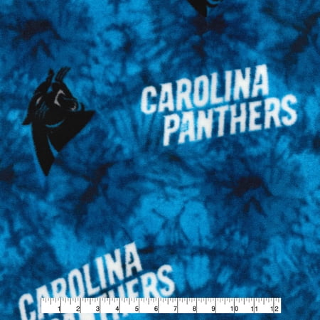NFL Carolina Panthers 58 100% Polyester Fleece Sports Logo Fabric By the Yard Blue