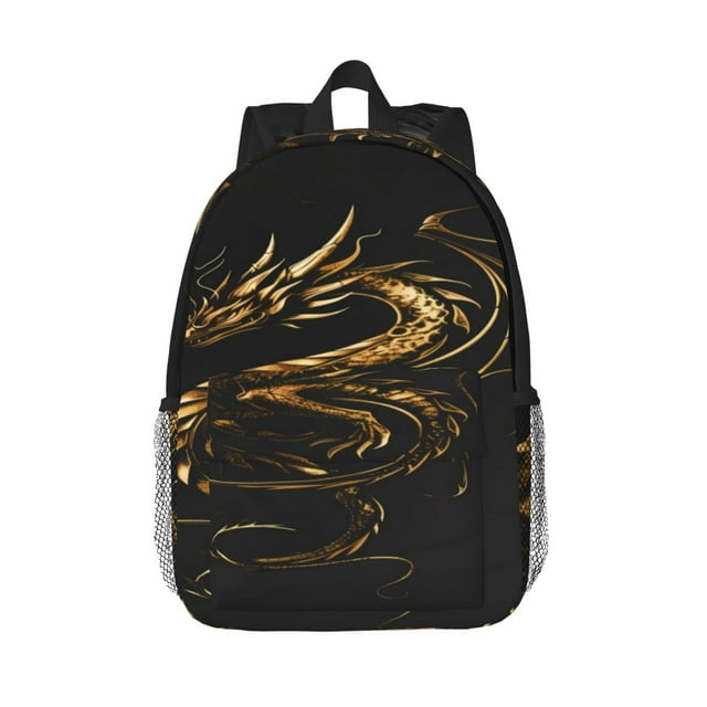 Disketp Golden Dragon Tattoo Art Mochila Escolar de 15 Pulgadas, Mochila Ligera para Estudiantes, Viajes y Trabajo, Cómoda y Resistente para el Uso Diario