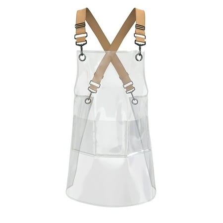 

FTjfrsbc Work Apron House Clear Apron for Kitchen Hair Salon Barber (Yellow Ribbon)