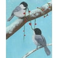 thumbnail image 2 of Popp, Grace 26x32 White Modern Wood Framed Museum Art Print Titled - Chickadee Christmas IV 2-Up, 2 of 4