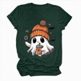 thumbnail image 4 of TOWED22 Teacher Halloween Shirt for Womens Read More Books Tshirt Spooky Ghost Shirts Graphic Tee Funny Cute Short Sleeve Tops(Dark Green,S), 4 of 6