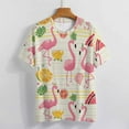 thumbnail image 3 of Flamingo Pattern Women's T-Shirt Short Sleeve T Shirts Tops Tee Ladies Loose T, 3 of 6