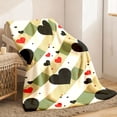thumbnail image 5 of Soft Plush Blanket 2026 New Arrival, Beige with Black Red Hearts, All-Season Cozy Throw for Bed Sofa Travel, Machine Washable Polyester, Valentine's Gift Home Decor Camping, 5 of 7