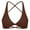 Brown, variant on Women's Workout Sports Bras Fitness Sienna Low Impact Bra Yoga Crop Tank Grey L
