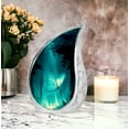 thumbnail image 5 of Teal Butterfly Keepsake Urns For Ashes Adult Men - Large Burial Urn For Human Ashes Adult Female - Handmade Urn For Funeral - Memorial Urns For Decorative - 10Inch And 3Inch, 5 of 7