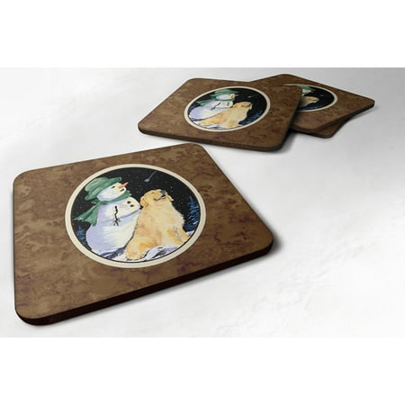 

Carolines Treasures SS8577FC Golden Retriever Foam Coaster Set of 4 3 1/2 x 3 1/2 multicolor