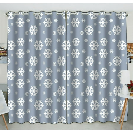 Zkgk Snowflake Window Curtain Drapery Panels Treatment For Living Zkgk Snowflake Window Curtain Drapery Panels Treatment For Living Room Bedroom Kids Rooms 52x84 Inches Two Panel