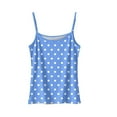 thumbnail image 6 of ZQGJB Tank Top for Women Loose Fit Polka Dot Print Summer Spaghetti Straps Cami Top Basic Scoop Neck Adjustable Cute Sleeveless Shirts Blue M, 6 of 6
