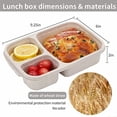 thumbnail image 2 of 8 Pack Bento Lunch Box Set 3 Compartment Wheat Straw Meal Prep Food Storage Containers Plastic, Microwave and Dishwasher Safe(light colour), 2 of 5
