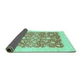 thumbnail image 2 of Ahgly Company Indoor Square Oriental Turquoise Blue Traditional Area Rugs, 6' Square, 2 of 4