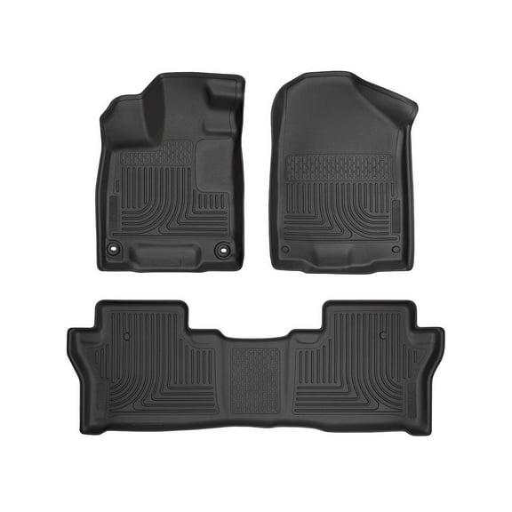 Husky Liners 93781 Weatherbeater Floor Mats Fit 2019-2024 Honda Passport Front/2nd Row Liners 3pc Black