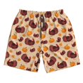 thumbnail image 3 of Uemuo Thanksgiving Turkey and Pumpkin Pattern Men's Swim Trunks Hawaiian Beach Bathing Suit Swimsuits Beach Quick-Dry Shorts with Pockets-X-Large, 3 of 9