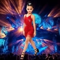 thumbnail image 2 of FYDUU Kids 1920S Flapper Dress for Girls Spaghetti Strap Latin Dance Dress Sleeveless Tassel Sequin Fringe Dresses Performance Clothes 8-9 Years, 2 of 4