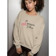 thumbnail image 2 of Weekend Vibes Flamingo Sweatshirt Women -Image by Shutterstock, Female Medium, 2 of 4
