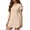 Beige, variant on Womens Shift Dress Short Sleeve Split Neck Dress Mini Dresses with Lace Hem Casual Daily Beachwear White M