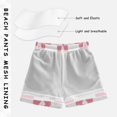 thumbnail image 5 of Pink and White Plaids Sweet Hearts Valentine Swim Trunks Board Shorts Beach Pants Bathing Bottoms L, 5 of 8