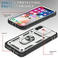 thumbnail image 6 of JTCASES for iPhone Xs Max Case, Sliding Camera Cover+ Rotating Ring Kickstand + Magnetic Car Mount + Inside Card Holder, Bracket Shockproof Frame Anti-drop PC TPU Heavy Duty Protection, Black/Silver, 6 of 11