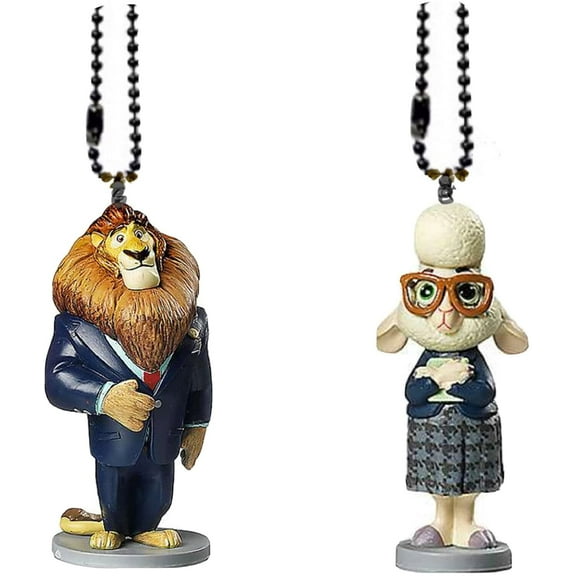 Zootopia Lionheart & Mayor Belleether Keychain Dangler Ornament Figure Charm New