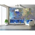 thumbnail image 1 of wall26 - Art Abstract Acrylic Blue Background with Beige and Violet Blots - Removable Wall Mural | Self-adhesive Large Wallpaper - 100x144 inches, 1 of 5