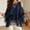 Navy Blue, variant on Women's Solid Color Elegant Batwing Sleeve Cold Shoulder Cutout Irregular Hem Boho Chic Summer Versatile Blouse Black,XXXL