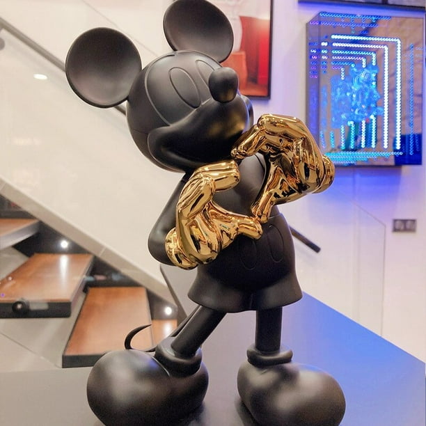 Disney-escultura de adorno de Mickey Ins, 30cm, luz de lujo, decoración de tendencia para sala de estar, regalo para muñecas
