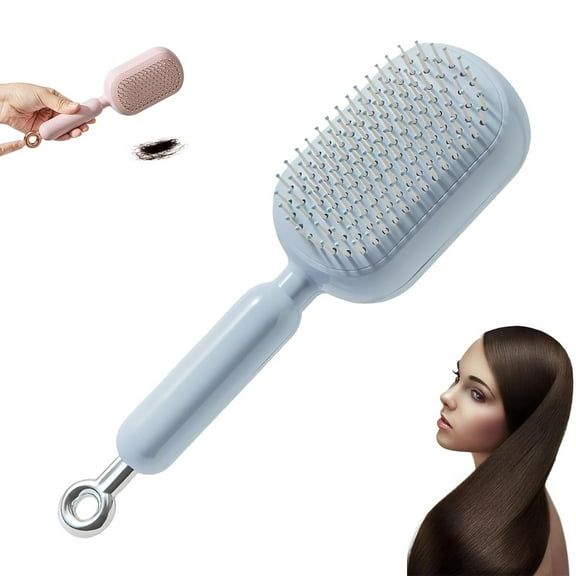 Retractable Cushion Massage Comb Reduces Breakage,Anti-Static & Tangle-Free Hair Brush with One-Click Hair Removal for Thick Curly Hair, for Travel & Home Use