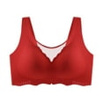 thumbnail image 3 of DuoJiaJ Women Solid Maternity Open Button Breastfeeding Bra Pulls Up Sag Feeding Comfort Thin Bra Bras for Women Red, 3 of 3