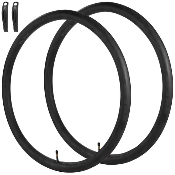 2 Pcs Bicycle Inner Tubes, 26 x 2.125/2.4" Butyl Rubber Bike Tubes with 48 mm/1.89" Schrader Valve, Heavy-Duty Bicycle Tubes, 2 Tire Levers Included, Ideal for Mountain Bikes