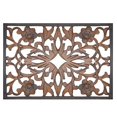 thumbnail image 3 of Benzara BM01869 Rectangular Wall Panel with Intricate Floral Carvings, Burnt Black, 3 of 5