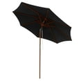 thumbnail image 1 of Yescom Parasol de Patio en Bois de 9 Pieds 8 Nervures Inclinaison Facile Parasol de Table Extérieur Jardin Cour, 1 of 10